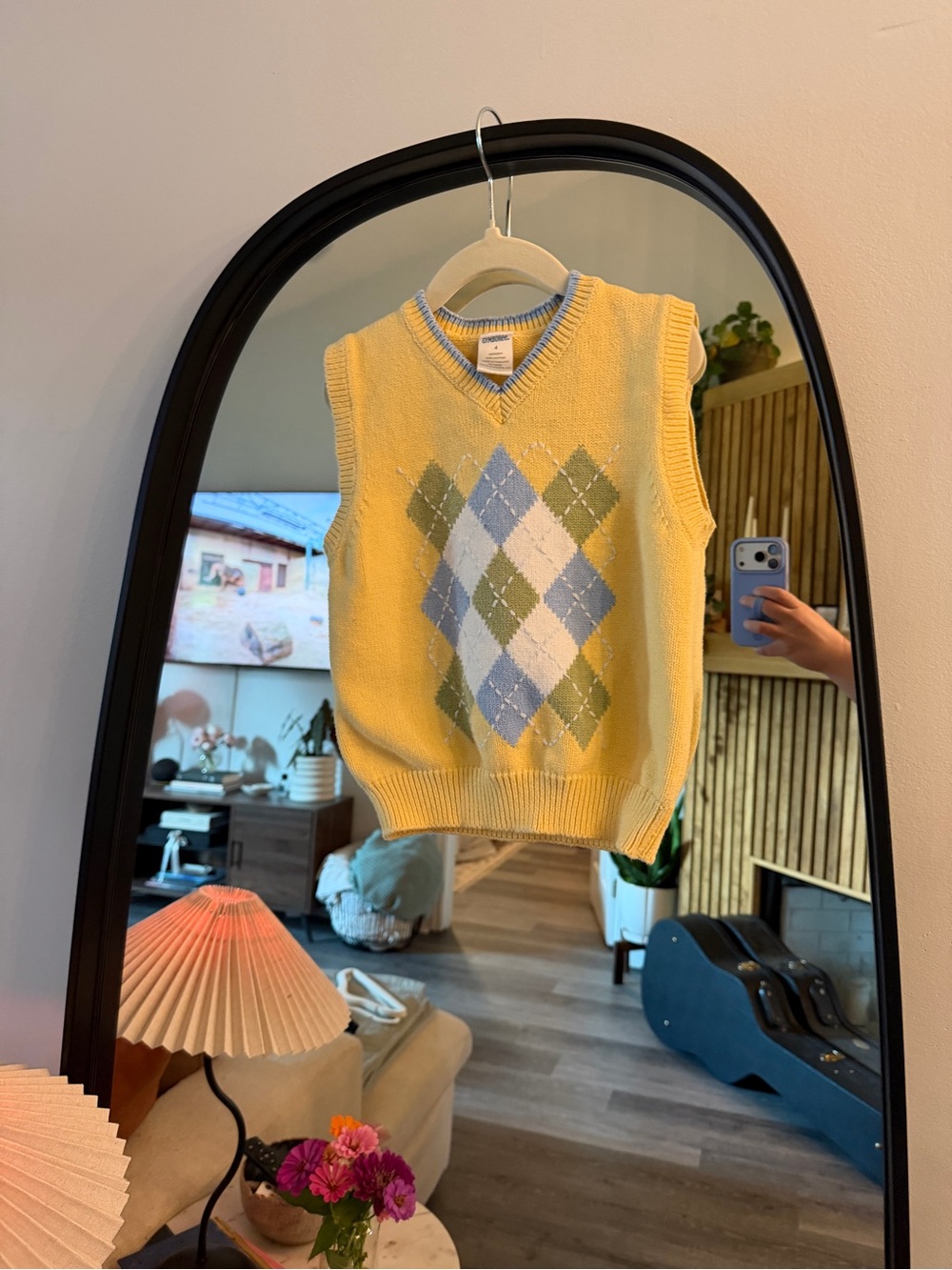 Vintage Gymboree Yellow Argyle Knit Vest